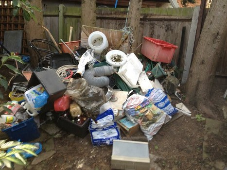 Professional waste clearance team managing construction debris